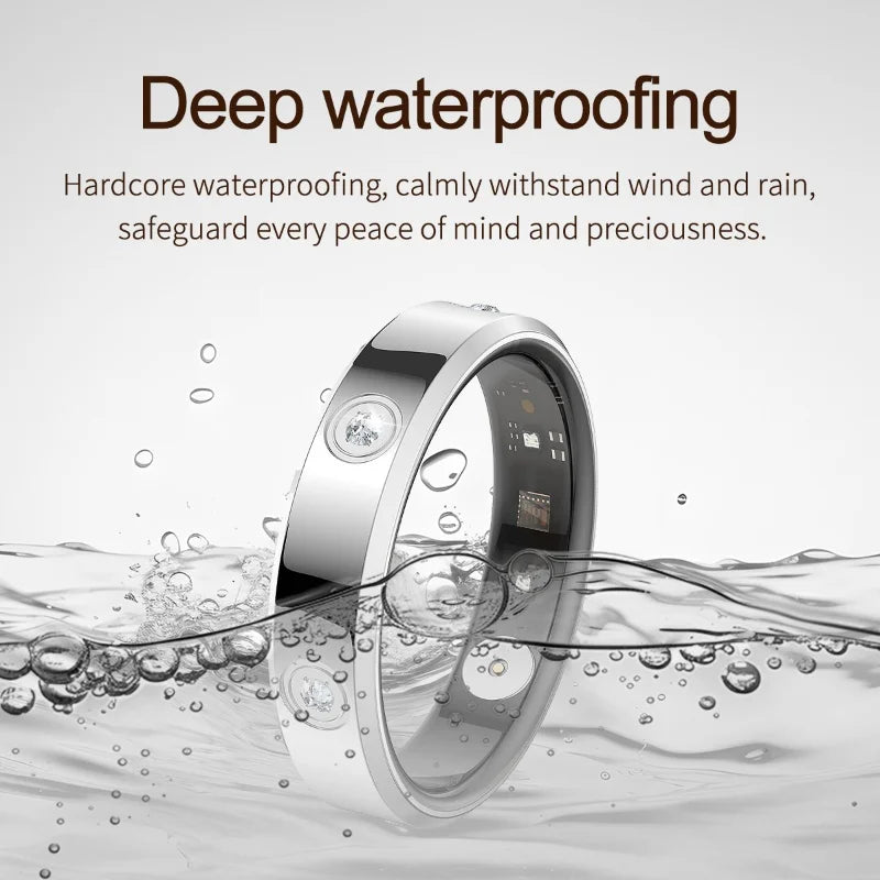 Smart Wellness Ring HR01 — Sleep, Heart Rate & Blood Oxygen Monitoring (Unisex, 3ATM Waterproof, Long Battery Life)