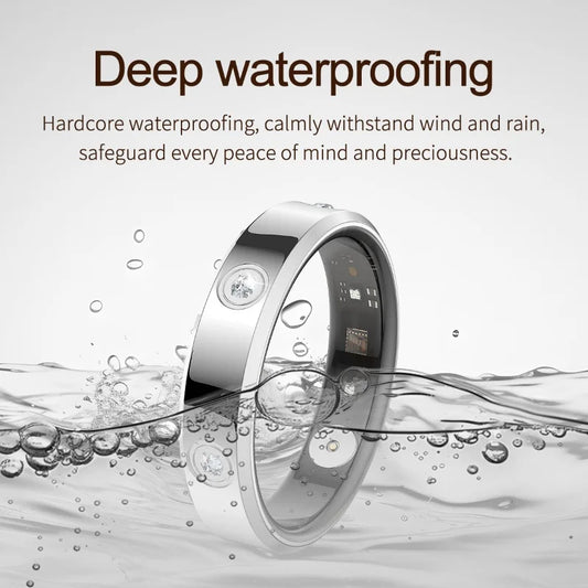 Fashion Smart Ring — Activity, Heart Rate & Sleep Wellness Tracker (5ATM Waterproof, Unisex, Android & iOS)