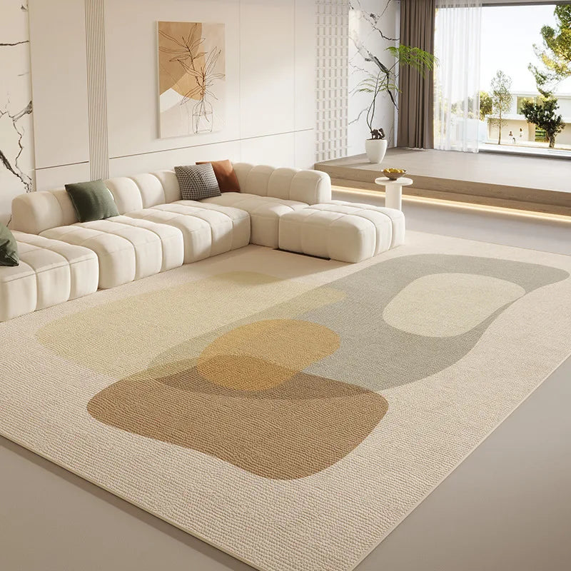 VIKAMA Cream Wind Area Rug — Stain-Resistant, Non-Slip, Washable Home Carpet