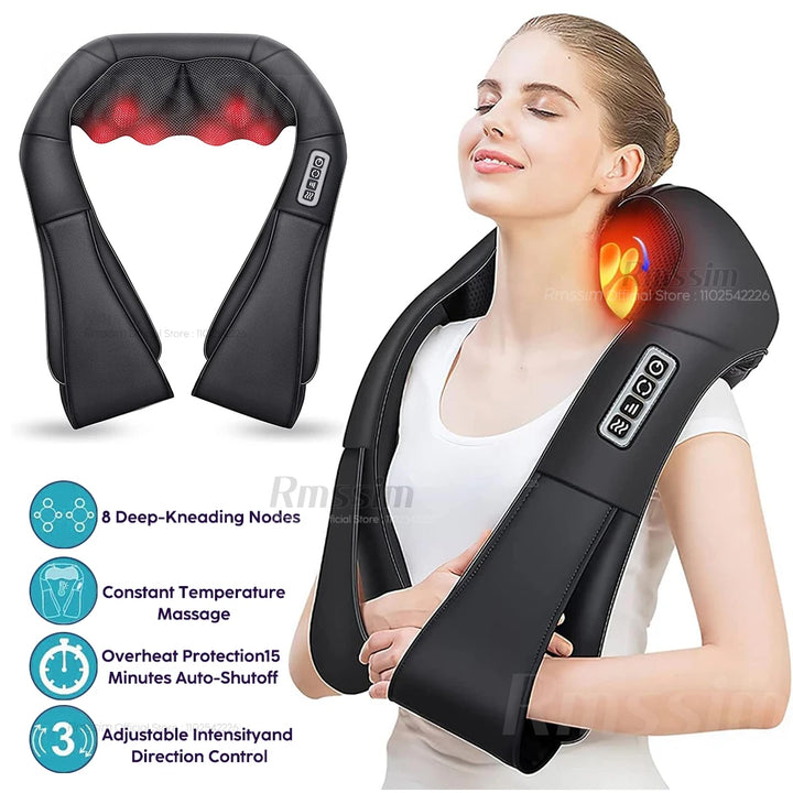 Shiatsu Heated Neck & Shoulder Massager Pillow