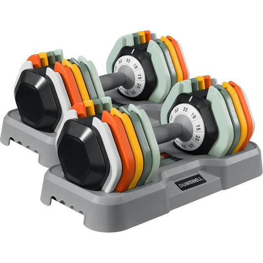 Adjustable 25/55 lbs Dumbbell Set – Fast Turn Handle