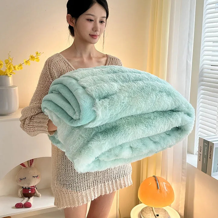2024 Tie-Dye Double-Sided Fleece Roman Column Blanket