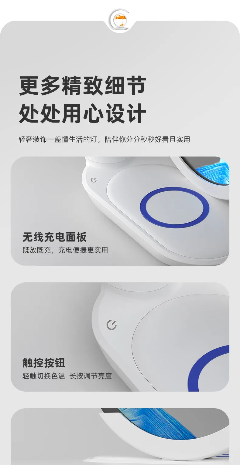 3D Quicksand Desk Lamp — LED Night Light with Wireless Charging & USB Power | Atmosphere Hourglass Art Décor