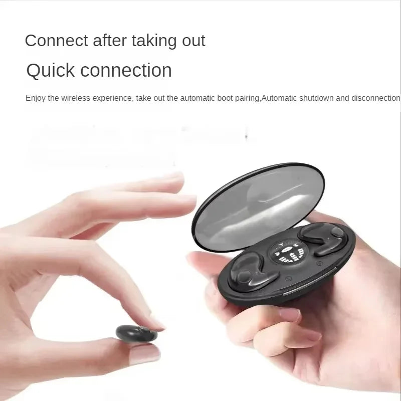 Lenovo Invisible Sleep Wireless Earbuds — Ultra-Compact Bluetooth 5.3 Headphones with Noise Reduction (Waterproof, Charging Case)