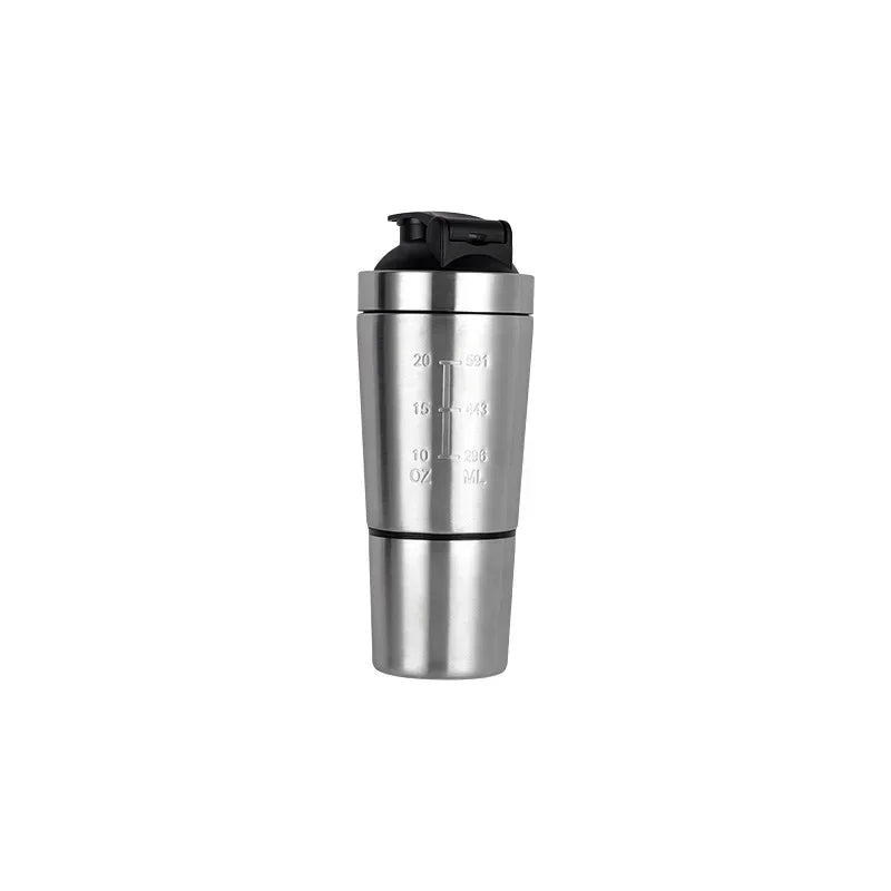 Stainless Steel Double-Layer Sports Shaker Bottle