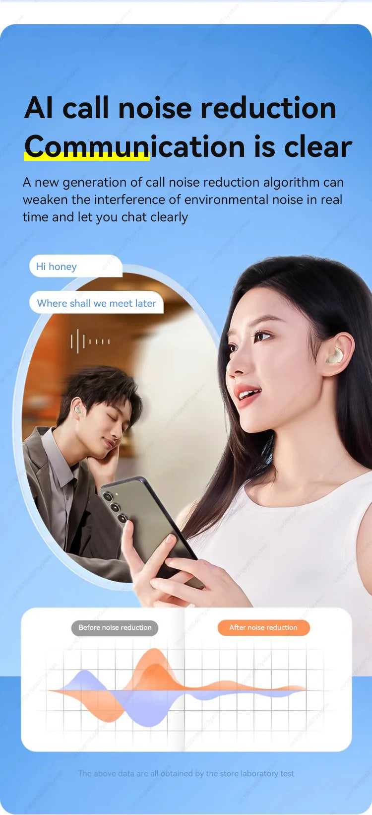 X55 Mini Wireless Bluetooth 5.3 Earbuds — Sport Ear Hooks, Active Noise Cancelling & HiFi Stereo (Charging Case Included)