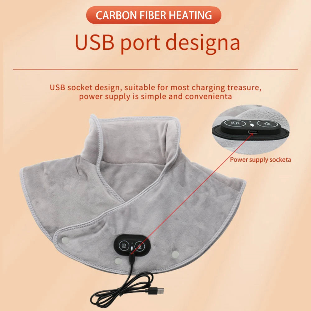USB Heated Neck & Shoulder Massager Wrap