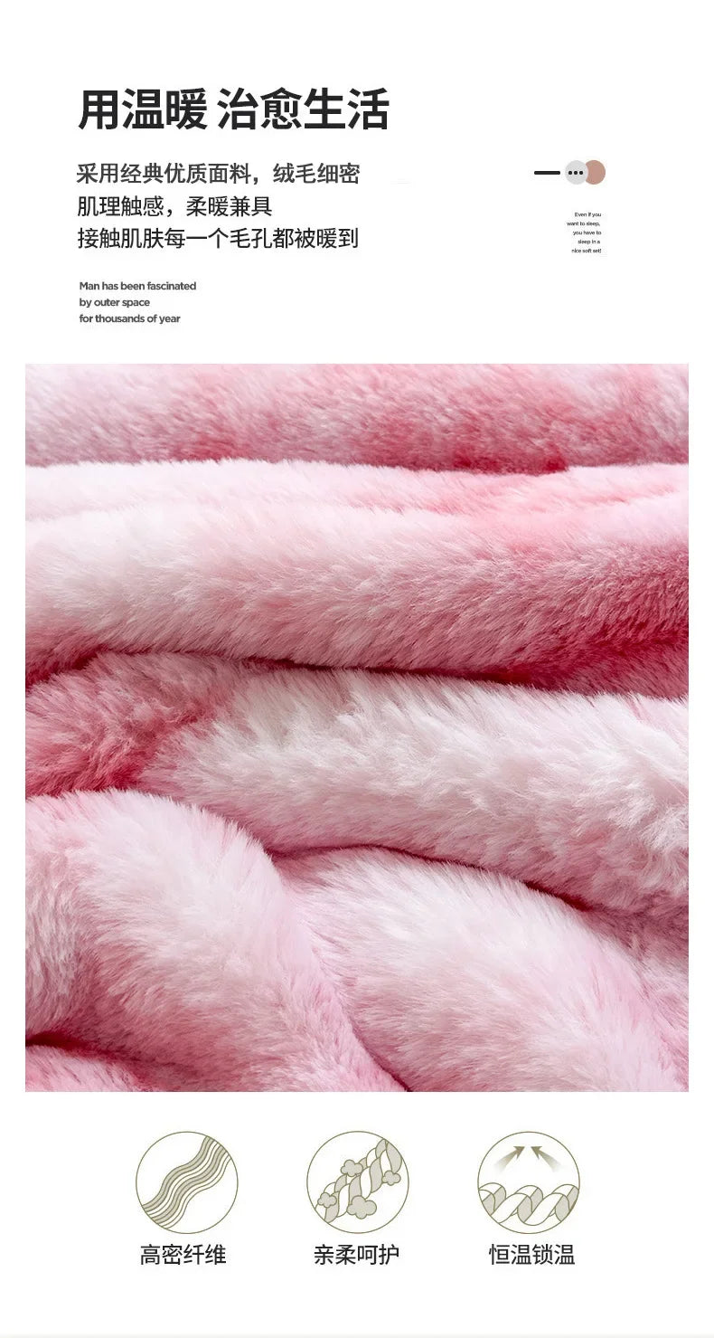 2024 Tie-Dye Double-Sided Fleece Roman Column Blanket