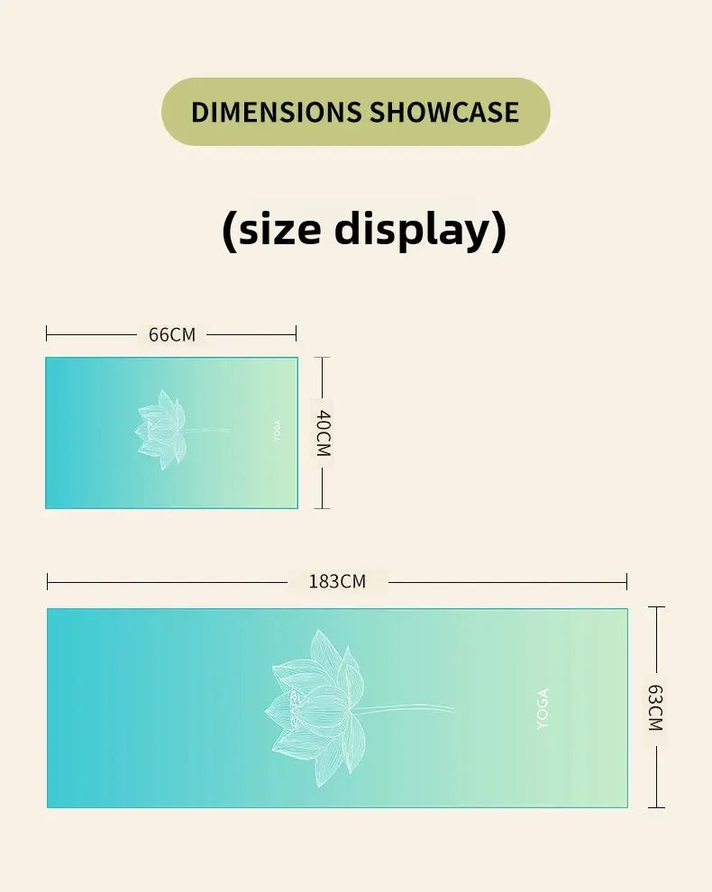 Portable Yoga Towel — Professional Anti-Slip Sweat-Absorbent Travel Mat Towel for Fitness, Pilates & Meditation (Compact Multi-Functional Design)