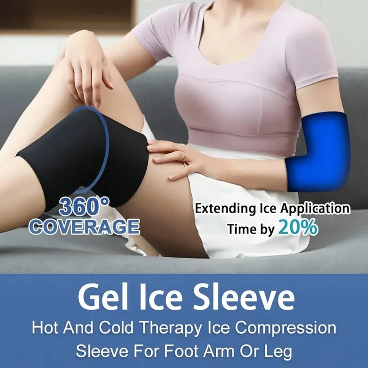 1pc Gel Ice Sleeve - Multipurpose Hot & Cold Wrap for Elbow, Knee, Ankle, Hand