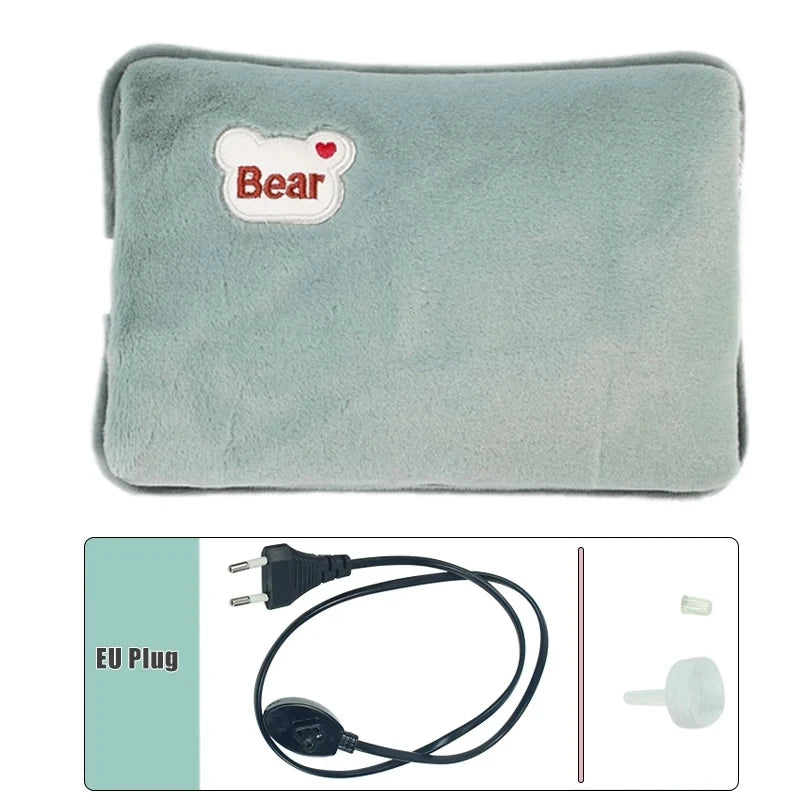Electric Plush Hot Water Bag with EU Plug