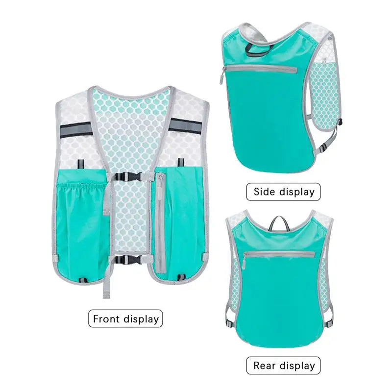 Lightweight Reflective Running Hydration Vest — Breathable Water Chest Pack with Phone Storage Pocket for Outdoor Cycling, Hiking & Fitness Training