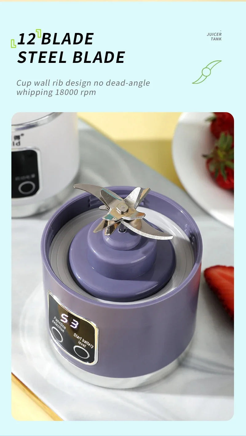 2025 Mini Electric Ice Crusher & Juicer 450ML with Digital Display