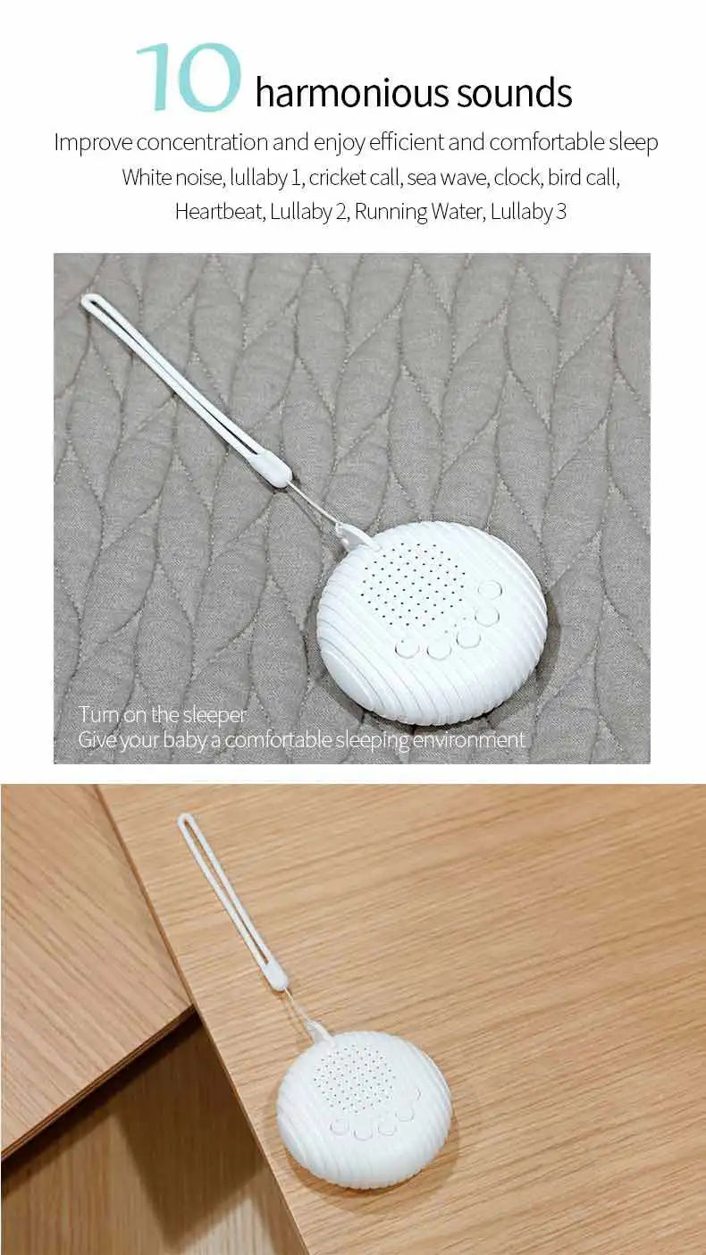 Baby White Noise Machine USB Rechargeable Timed Shutdown Sound Machine Sleep Soother Relaxation Monitor For Baby Adult Office