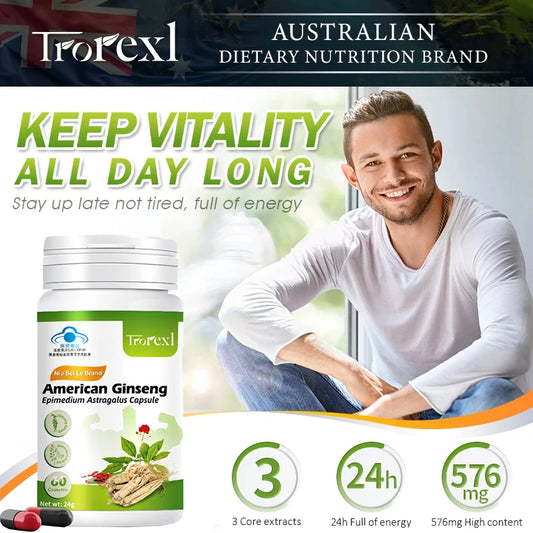 Men’s Vitality & Endurance Capsules — Herbal Support with Ginseng, Epimedium & Astragalus (Adult Use)