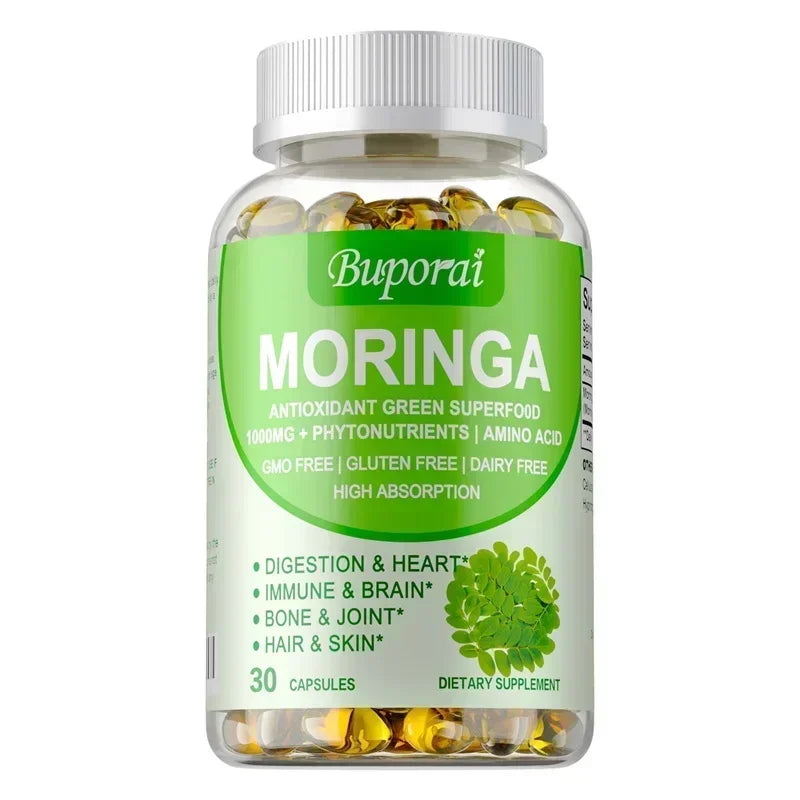Moringa Capsules — Immune, Energy & Metabolism Support | Bone & Joint Wellness (30/60/120 Capsules)