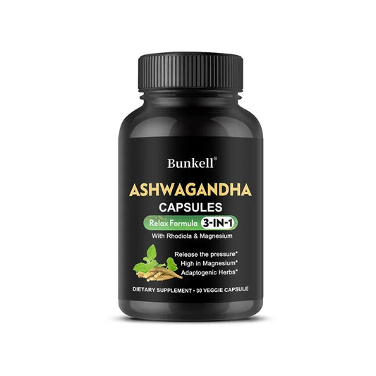 Ashwagandha + Magnesium Capsules — Energy, Strength & Vitality Support with Sleep Balance (Unisex, US Origin)