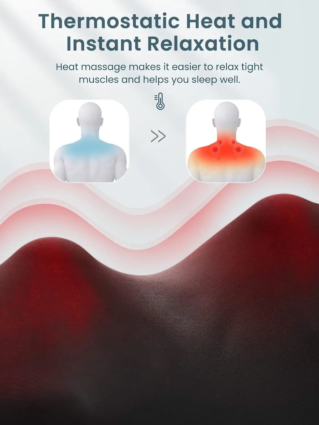Shiatsu Heated Neck & Shoulder Massager Pillow