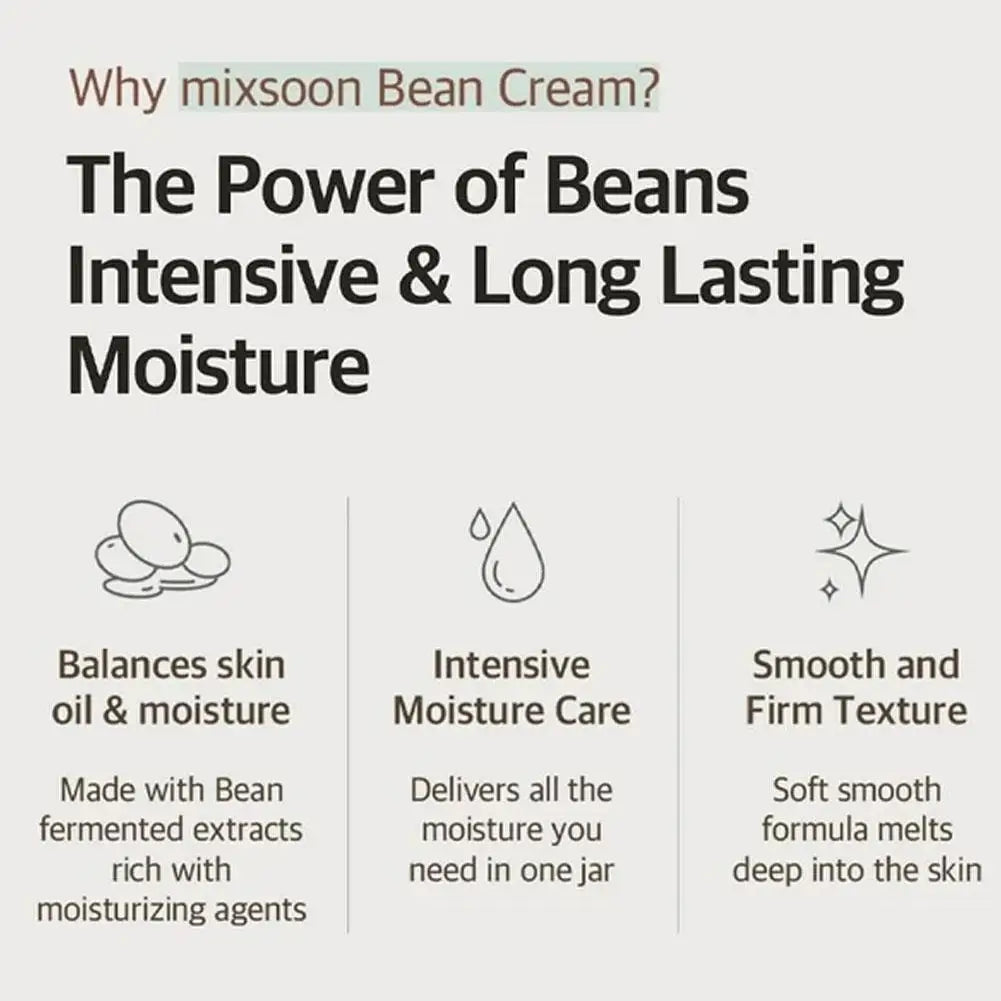 Mixsoon Bean Cream — 50 ml (Long-Lasting Hydration & Brightening Moisturizer)