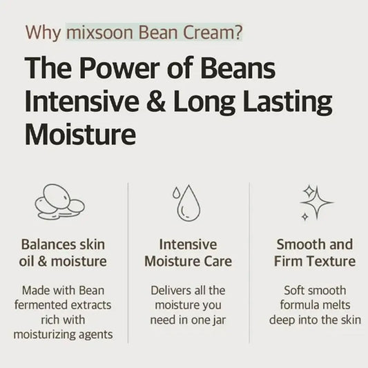 Mixsoon Bean Cream — 50 ml (Long-Lasting Hydration & Brightening Moisturizer)