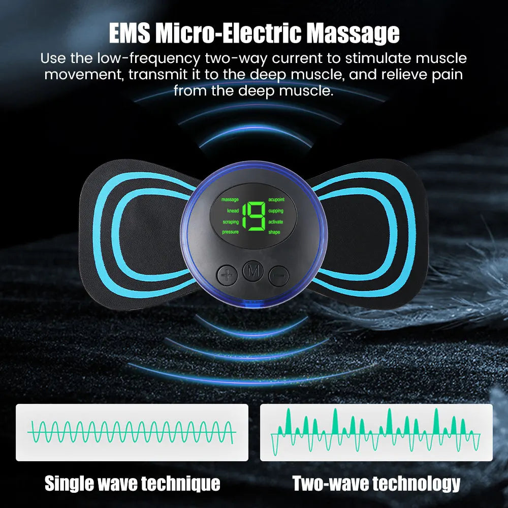 Mini EMS Neck Massager – Portable Cervical Pain Relief Patch