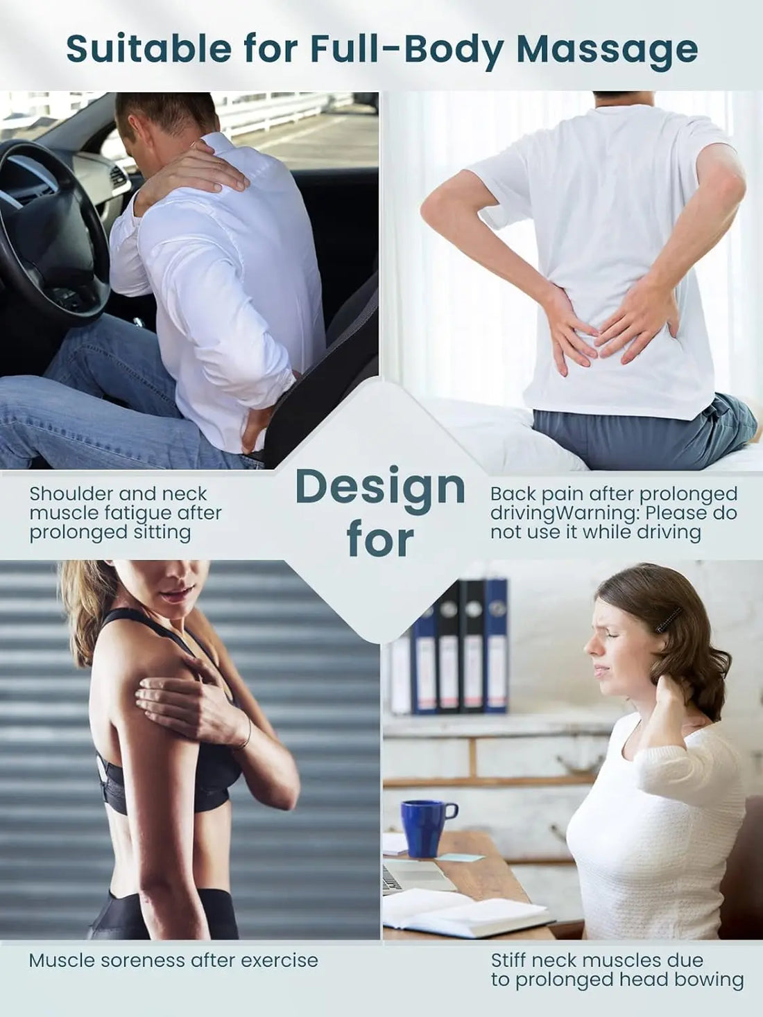 Shiatsu Heated Neck & Shoulder Massager Pillow