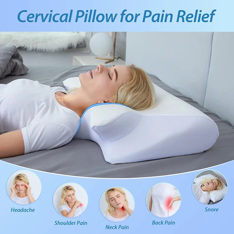 1PC Memory Foam Cervical Neck Pillow