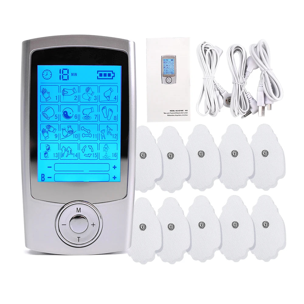 16-Mode EMS TENS Muscle Stimulator & Digital Massager