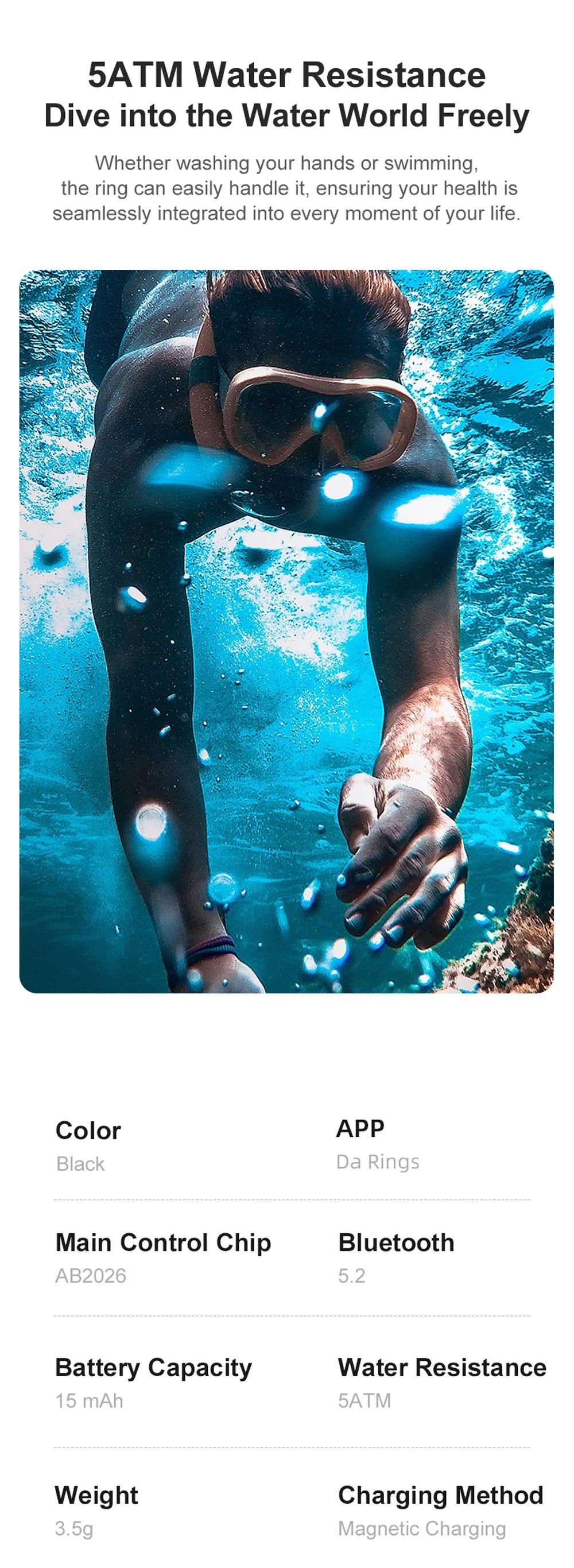 COLMI R11 Smart Ring — Wellness Tracker & Fidget Spinner Ring with Sleep Monitor, Stress Tracking & Charging Case (5ATM Waterproof)