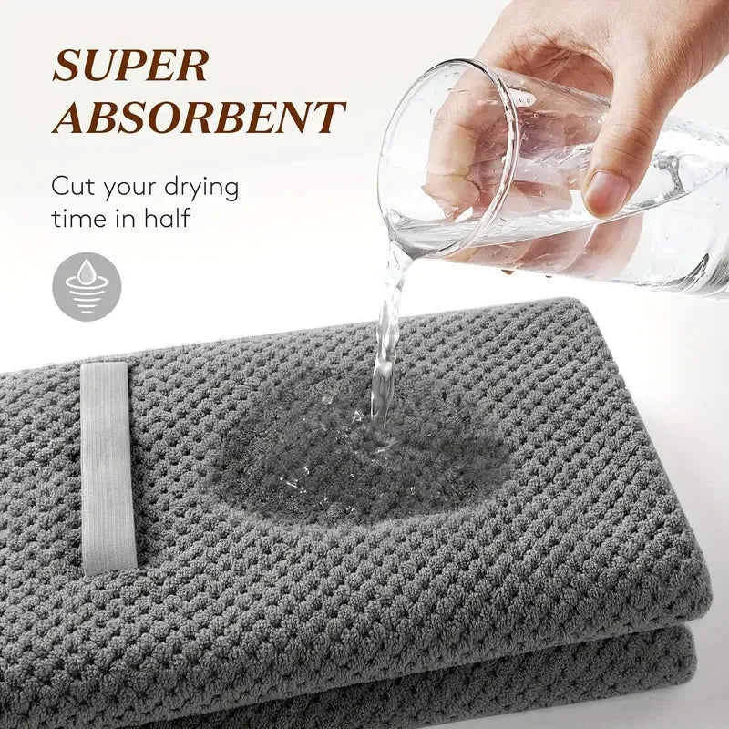 Extra-Large Microfiber Hair Towel Wrap — Ultra-Absorbent Quick-Dry Elastic Turban (60 × 100 cm)