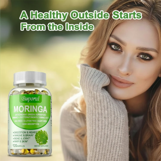 Moringa Capsules — Immune, Energy & Metabolism Support | Bone & Joint Wellness (30/60/120 Capsules)