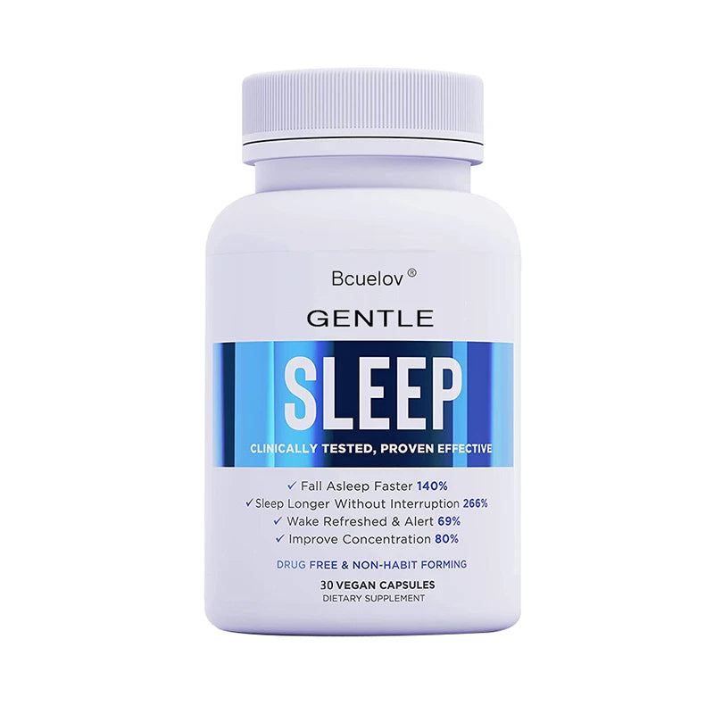 Natural Sleep Support Capsules — Melatonin Formula for Faster Sleep & Stress Relief (Unisex, US Origin)