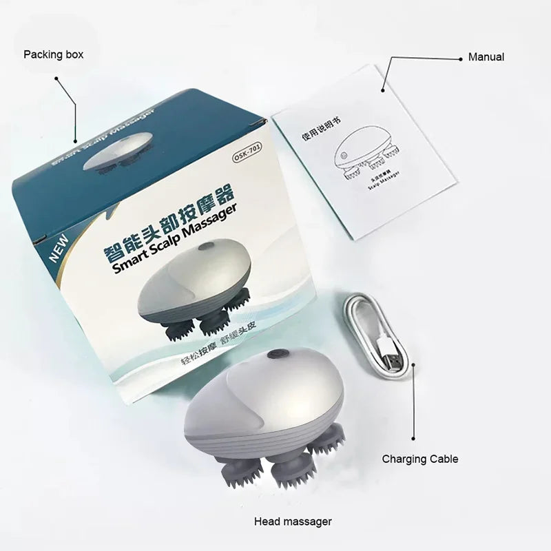 Electric Scalp & Body Massager — Handheld Relaxation Tool for Stress Relief & Everyday Comfort (Compact, Unisex)