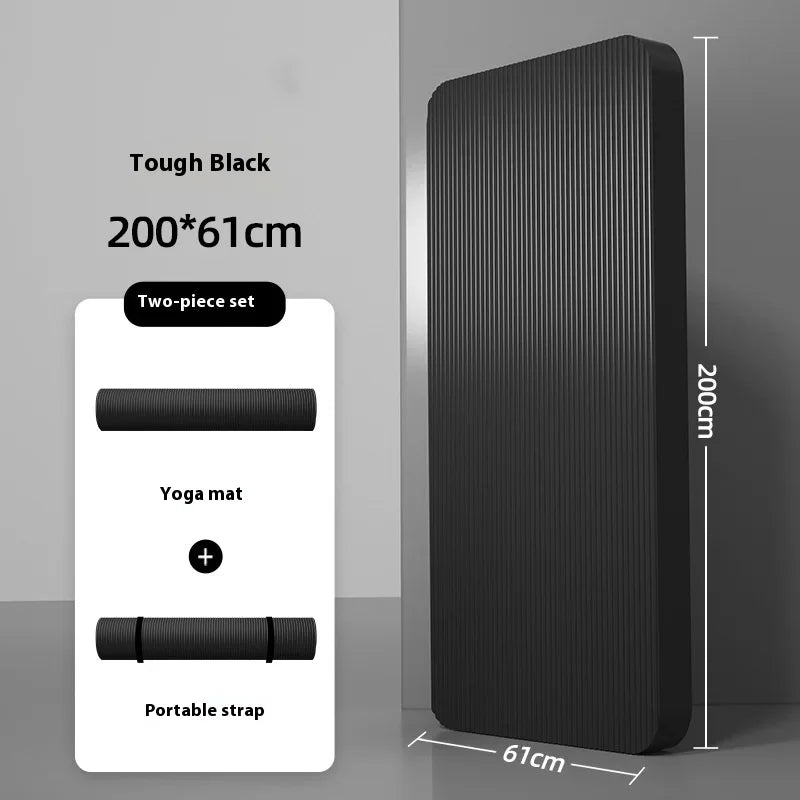 Thick Non-Slip Yoga Mat — 10-20 mm NBR Fitness Mat for Core Strength, Cardio, and Home Training (200 × 60 cm)