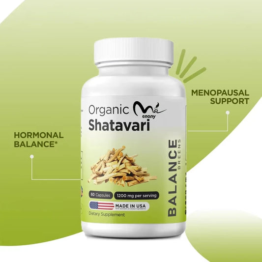 Organic Shatavari Capsules 1200 mg — 60 Capsules (Female Hormone Balance & Vitality Support)